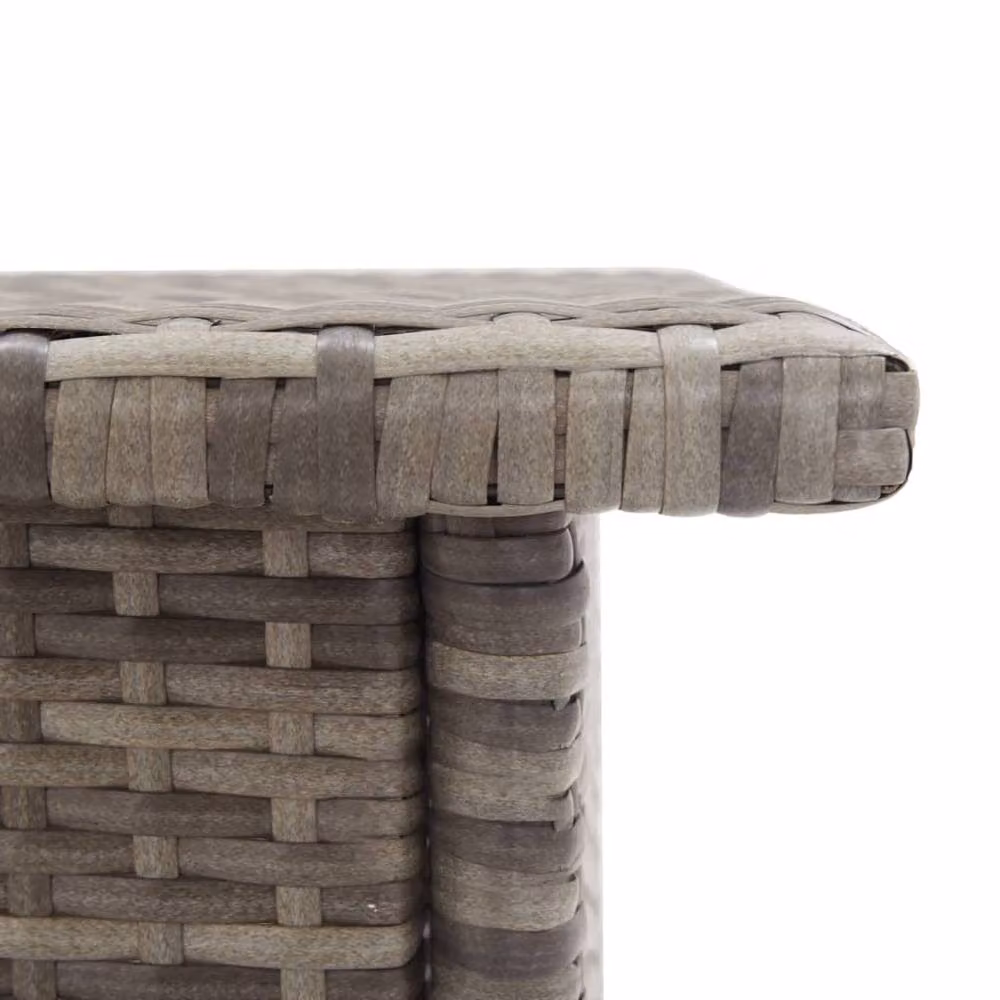 Berkfield Home Grey Poly Rattan Tea Table W/D/H: 50 x 50 x 47 cm – 2