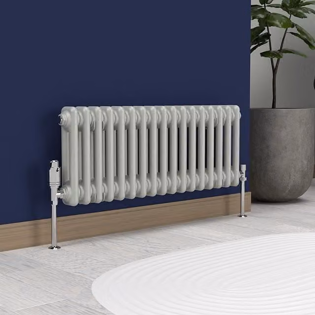 Lux Heat Horizontal Column Radiator in Dove Grey, 2 Column, W: 30.0 cm, H: 78.5 cm