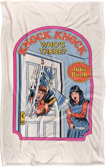 Steven Rhodes Knock Knock Who's There Multicolour Super Soft Fleece Throw Blanket W/D/H: 91 x 147 cm