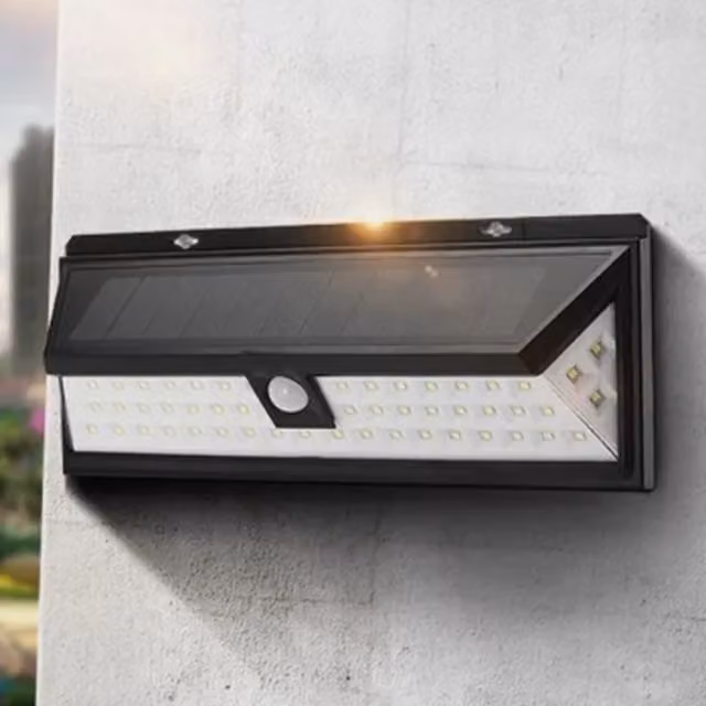 Garden Mile 66 LED Solar Floodlight with Motion Sensor in Black