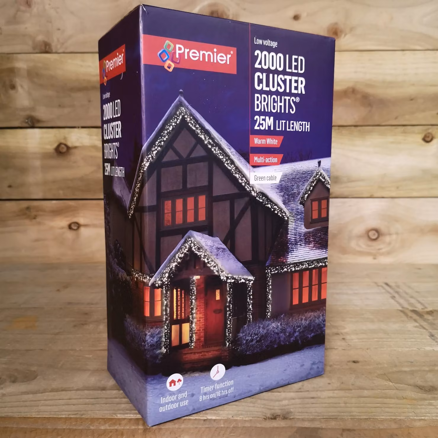 Samuel Alexander 2000 LED Premier Clusterbrights Christmas Lights, 25m, Warm White, Indoor and Outdoor, Mains Operated with Timer – 4