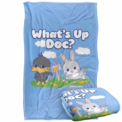 LOGOVISION Looney Tunes Gokko What's Up Doc? Super Soft Silky Touch Fleece Throw Blanket, Multicolour, W: 91 cm, D: 147 cm – 1