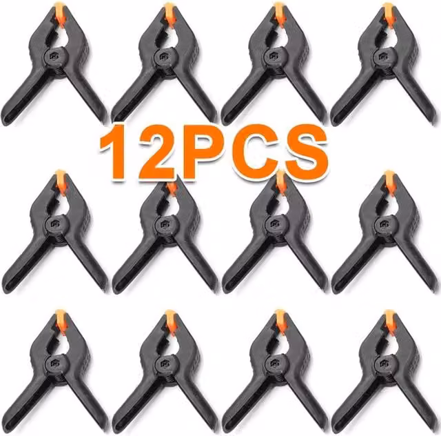 Hinsinc 12-Piece Heavy Duty Spring Clamps, Black, 6 Inch – 1