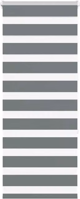 Berkfield Home Zebra Day and Night Blind in Dark Grey Polyester, W: 65 cm, H: 150 cm – 1