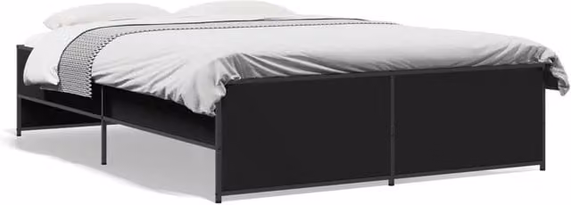 Berkfield Home Double Bed Frame in Black, W: 135 cm, L: 190 cm