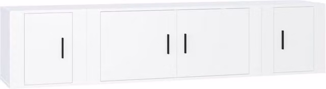 Berkfield Home 3 Piece Classic TV Cabinet Set in White Matt MDF
