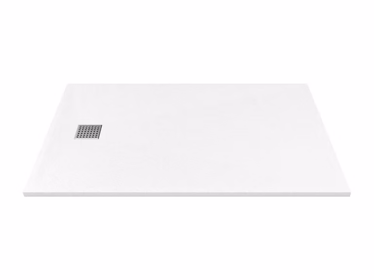 Vente-unique Resin Free-Standing or Flush Rectangular Shower Tray, White, W: 120 cm, D: 80 cm