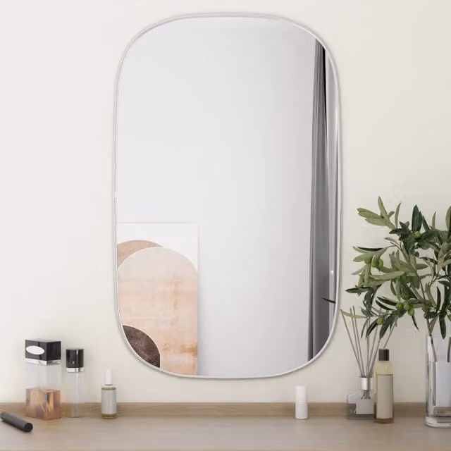 Berkfield Home Minimalist Rectangular Wall Mirror in Silver, W: 80 cm, H: 50 cm – 1