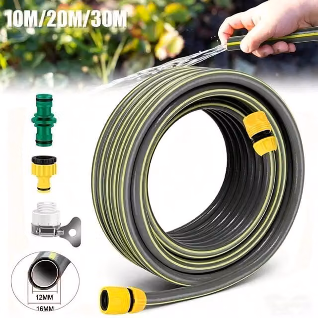 SPETLEK 20m Reinforced Garden Hose Pipe Reel in Grey