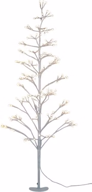 Pegdev Pre-Lit LED Tree with 200 White Lights and 8 Functions, Height: 180 cm