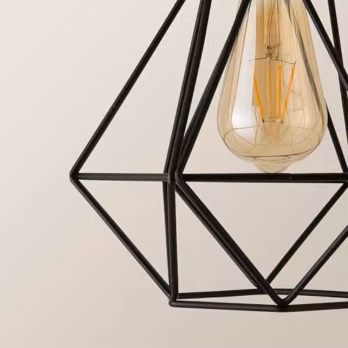 MiniSun Retro Style Black Metal Basket Pendant Ceiling Light Shade, Shade Width: 23.5 cm – 5