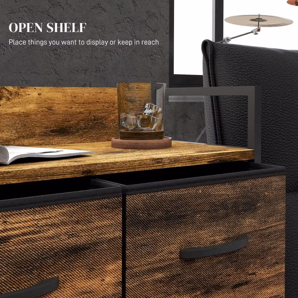 Wyld Haus Tolito 4 Drawer Storage Chest in Brown Fabric and Metal – 5