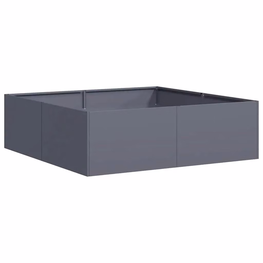 Berkfield Home Steel Planter Tub in Anthracite, W/D/H: 100 x 100 x 30 cm – 2
