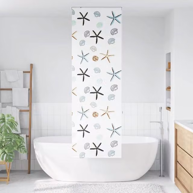 Berkfield Home Nautical Graphic Opaque Shower Roller Blind, Multicolour, W: 70 cm, H: 240 cm
