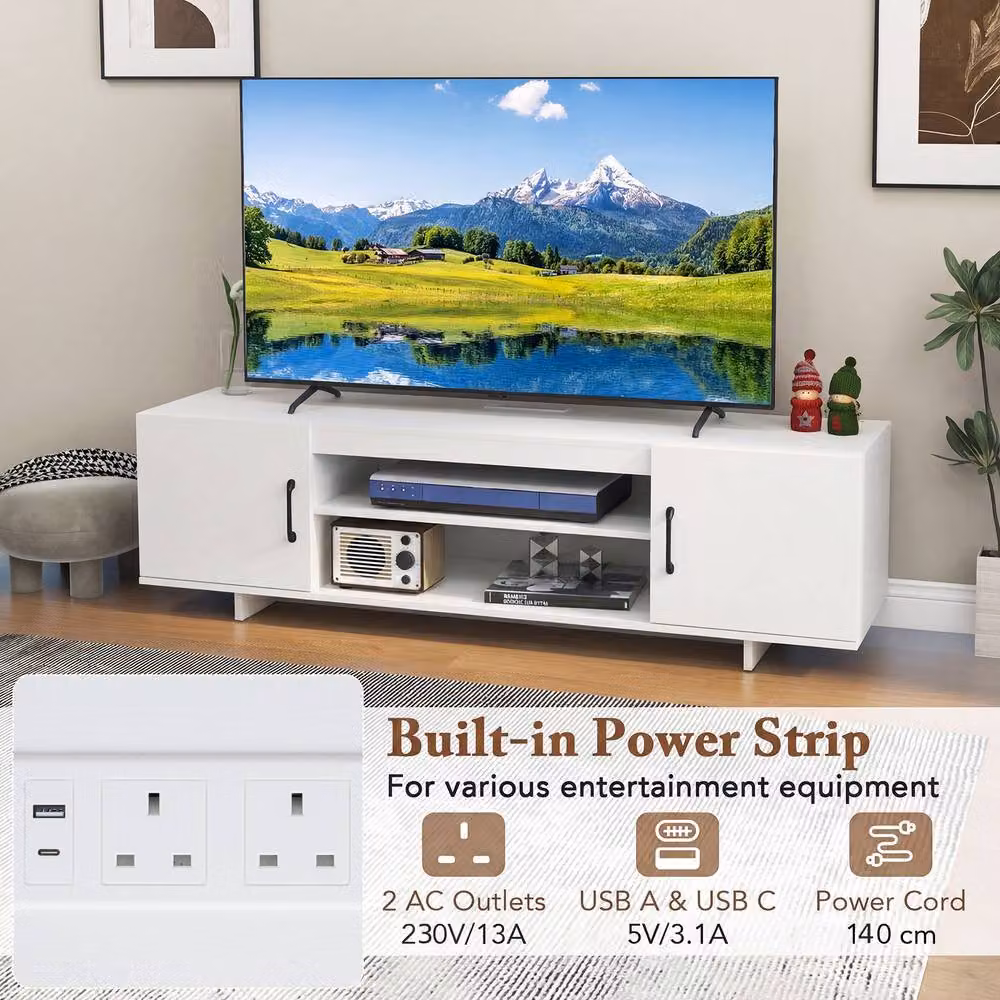 Costway White TV Stand for TVs up to 152 cm – 4