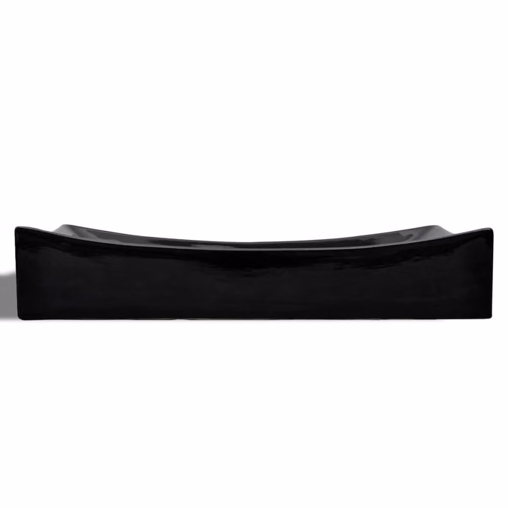 Berkfield Home Ceramic Rectangular Bathroom Sink Basin in Black – 3