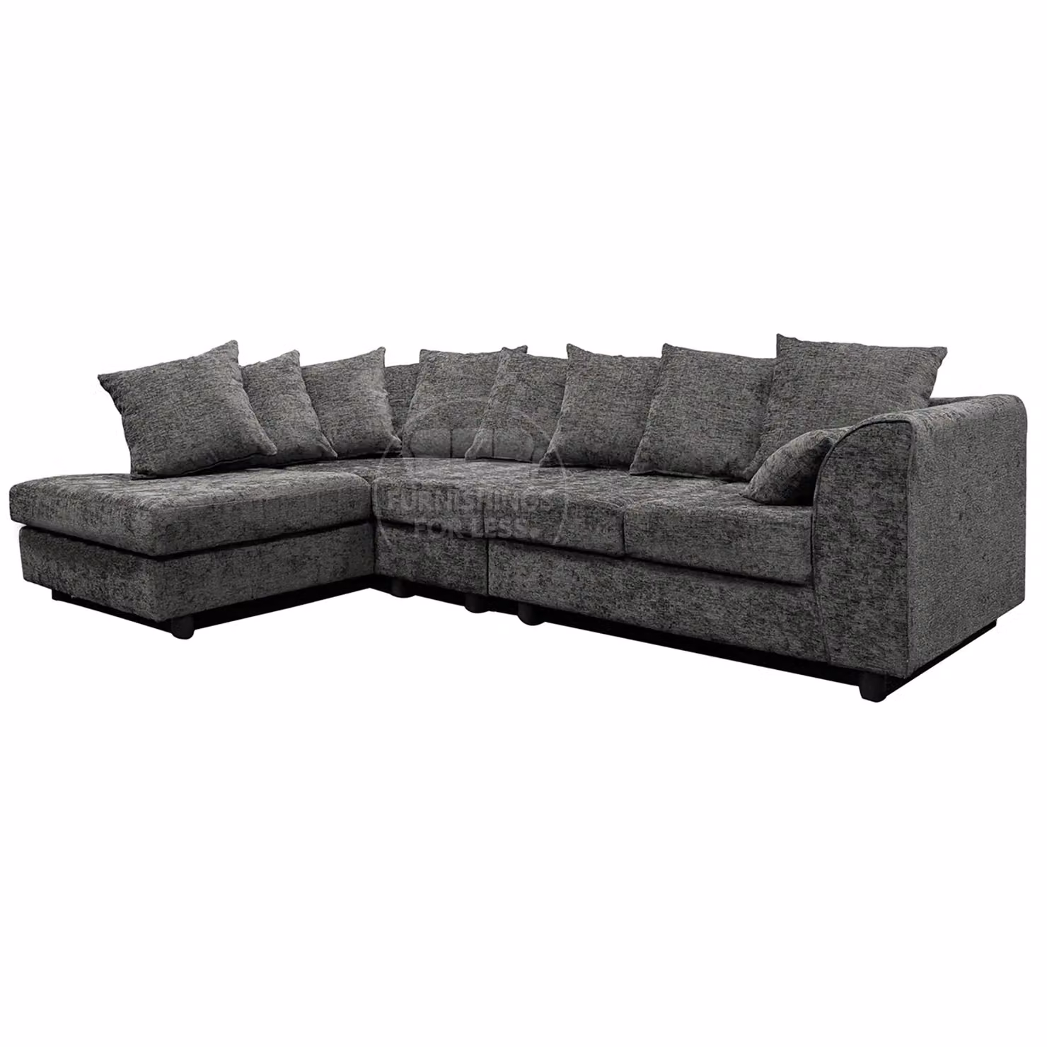 Furnishings For Less UK Monaco Grey Chenille Fabric Large 5 Seater L Shaped Corner Sofa, Left Hand Facing – 2