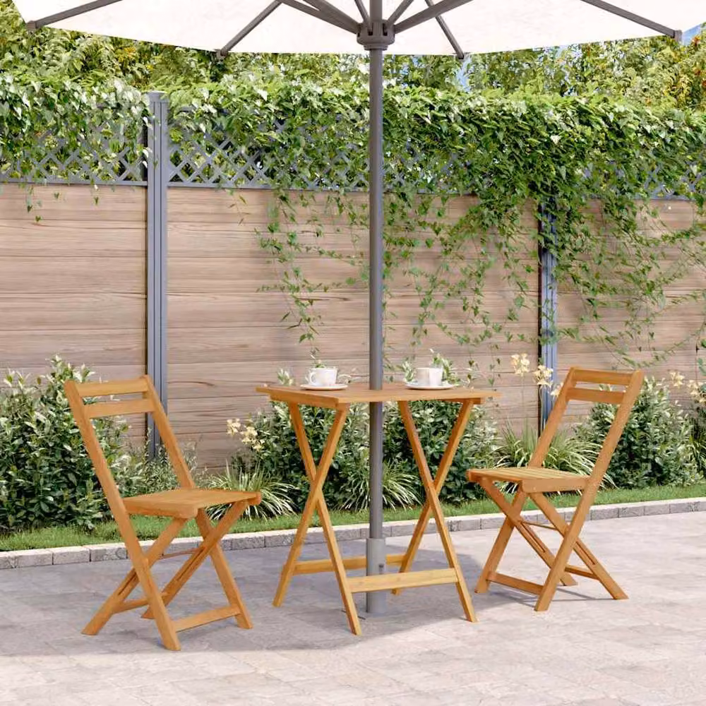 Berkfield Home Folding Garden Table in Brown Solid Oiled Acacia Wood, W/D/H: 60 x 60 x 75 cm – 2