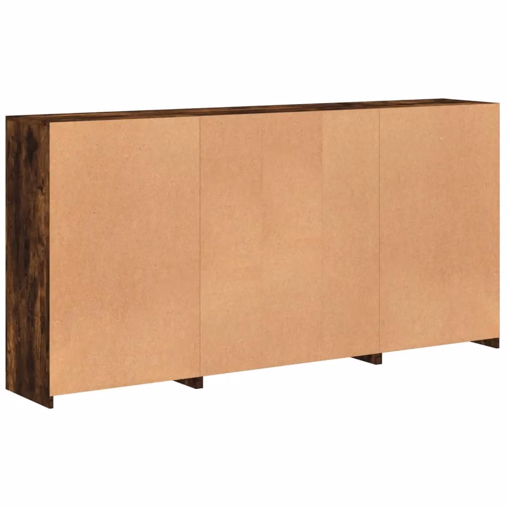 Berkfield Home Modern Sideboard with Integrated LED Lights in Smoked Oak Brown, W: 202 cm, D: 37 cm, H: 100 cm – 7
