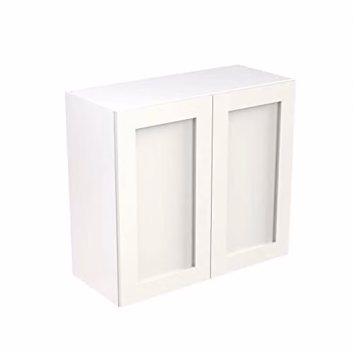 Kitchen Kit Shaker Door Flatpack Wall Cabinet, White Matt, W: 80.0 cm, H: 72.0 cm, D: 33.0 cm