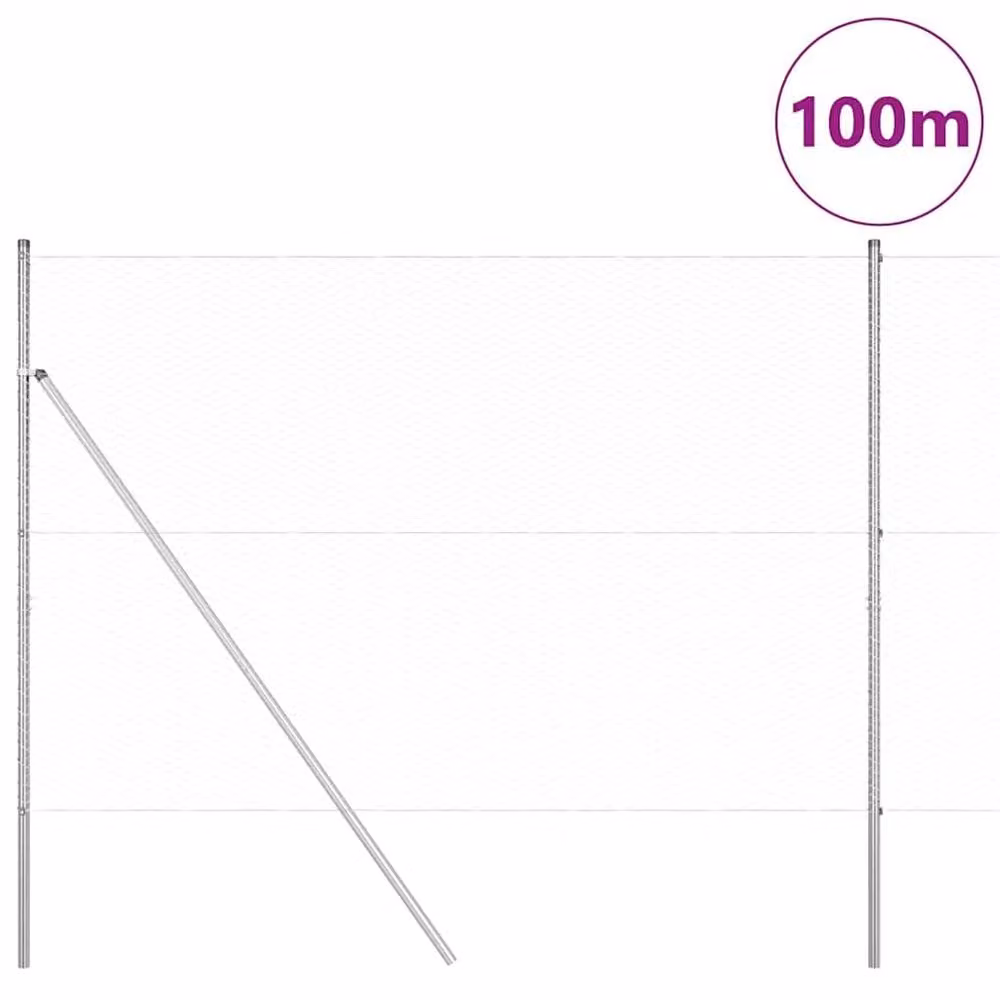Berkfield Home Silver Galvanised Steel Hexagon Fence, W/H: 100 x 1.5 m – 2