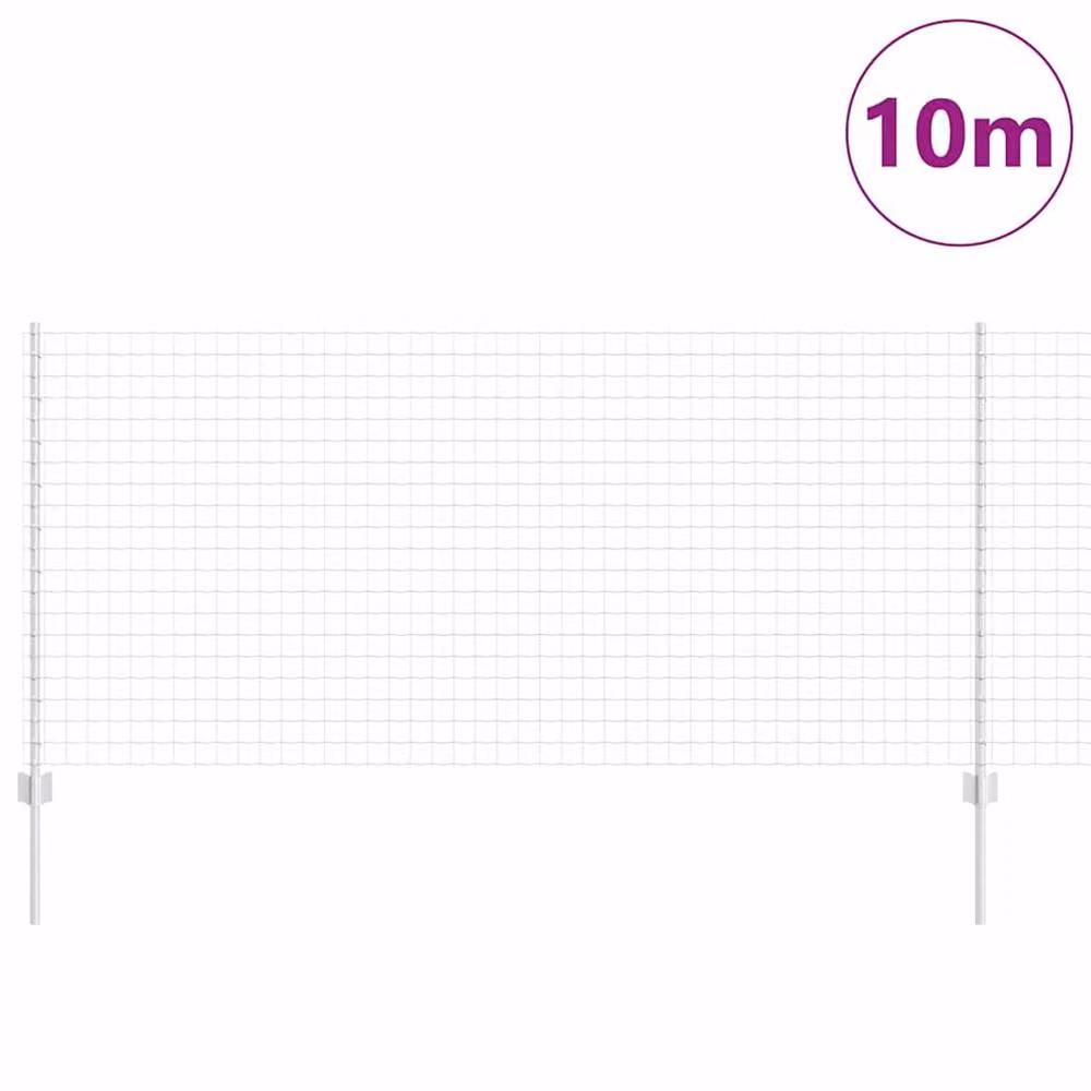 Berkfield Home Euro Fence with 10 U-Profile Posts, Galvanised Steel, Silver, W: 10 m, H: 1 m – 2