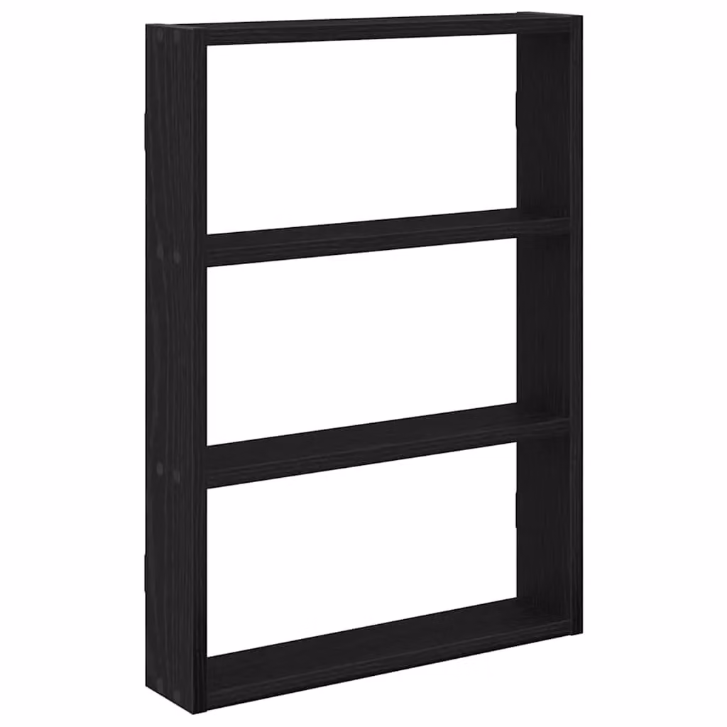 Berkfield Home Modern Wall Mounted Shelf in Black, W/D/H: 60 x 9 x 43 cm – 2