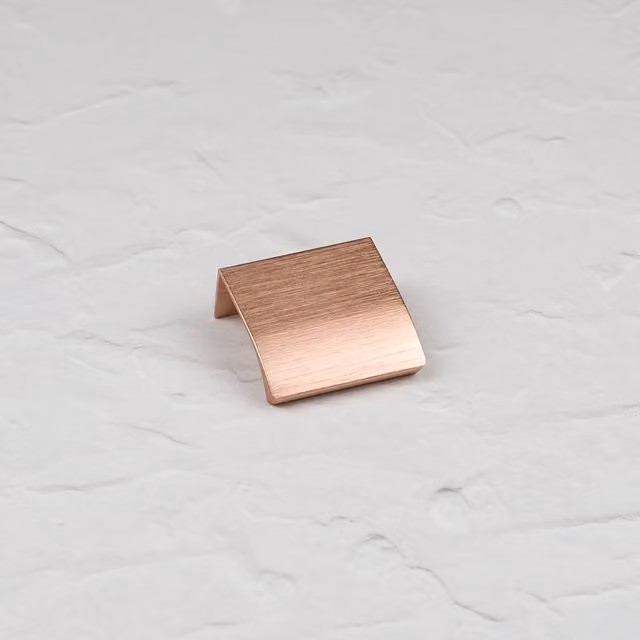 Brushed Gold and Orange Aluminium Profile Edge Flush Pull Handle, 40mm
