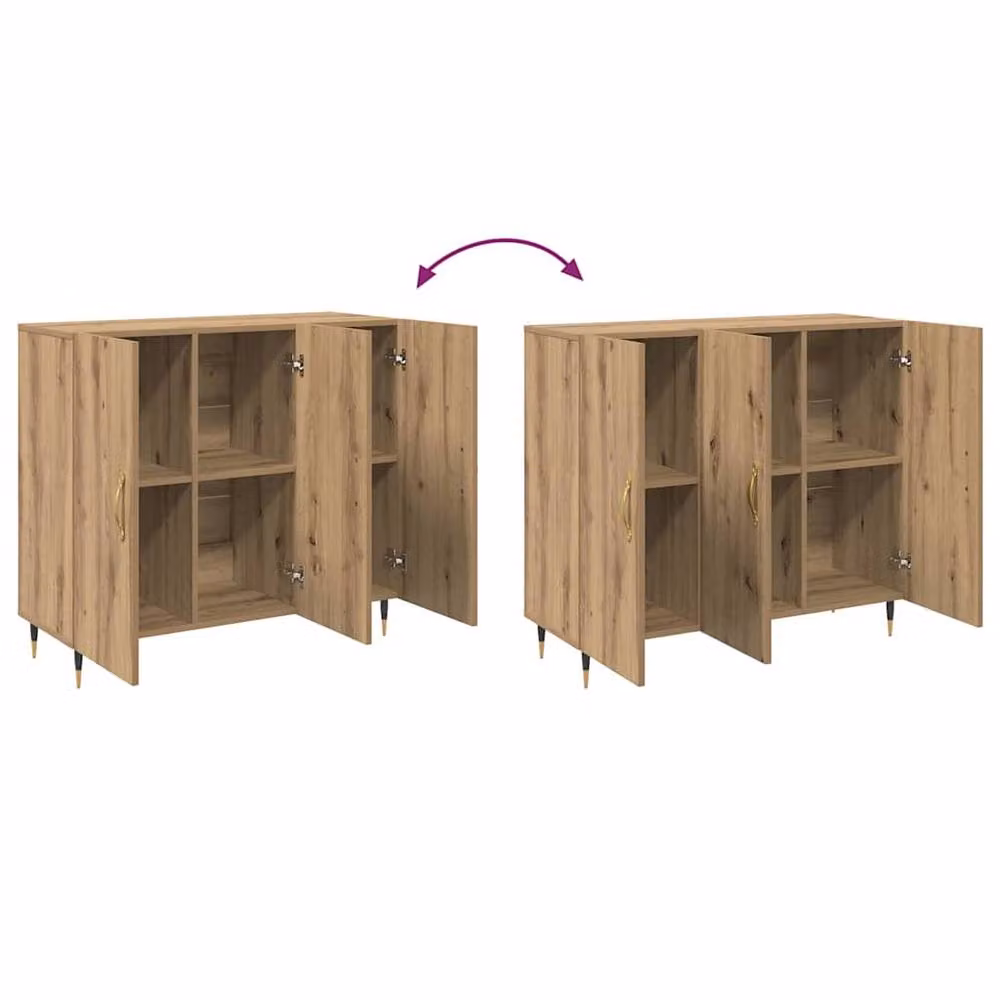 Berkfield Home Brown Sideboard with Storage Door, W: 90 cm, D: 34 cm, H: 80 cm – 4