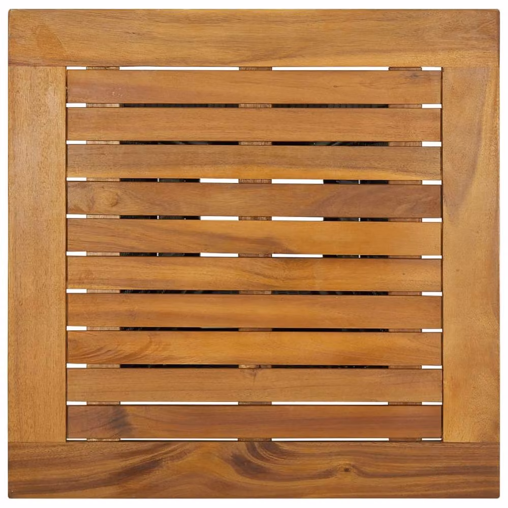 Berkfield Home Grey Poly Rattan and Solid Acacia Wood Bar Table, W/D/H: 60 x 60 x 110 cm – 3