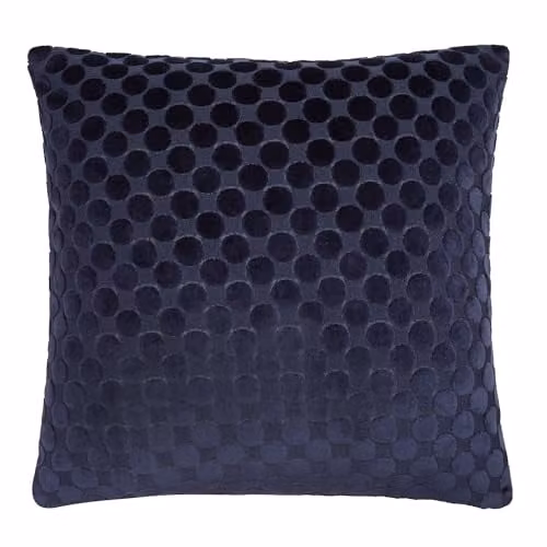 Soiree Velvet Spot Jacquard Filled Cushion in Blue, W/D/H: 43 x 43 x 43 cm – 5
