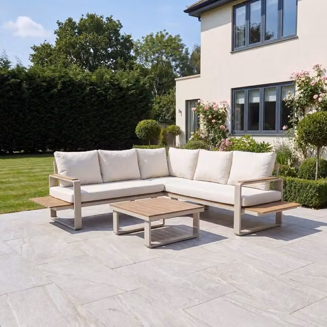 Artemis Home Linden Outdoor Corner Lounge Set and Table in Beige