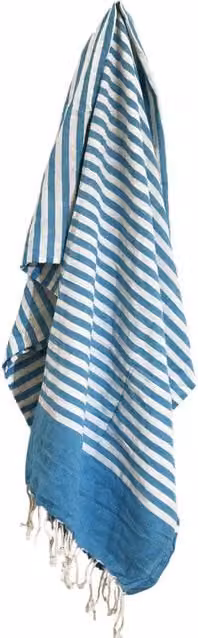 Four Candle Blue Striped Cotton Pareo Throw W/D: 180 x 100 cm – 1