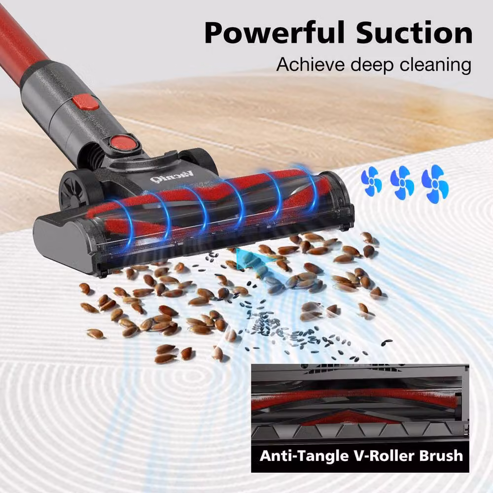 VacniQ Cordless Bagless Stick Vacuum Cleaner in Red, Height: 100 cm – 2