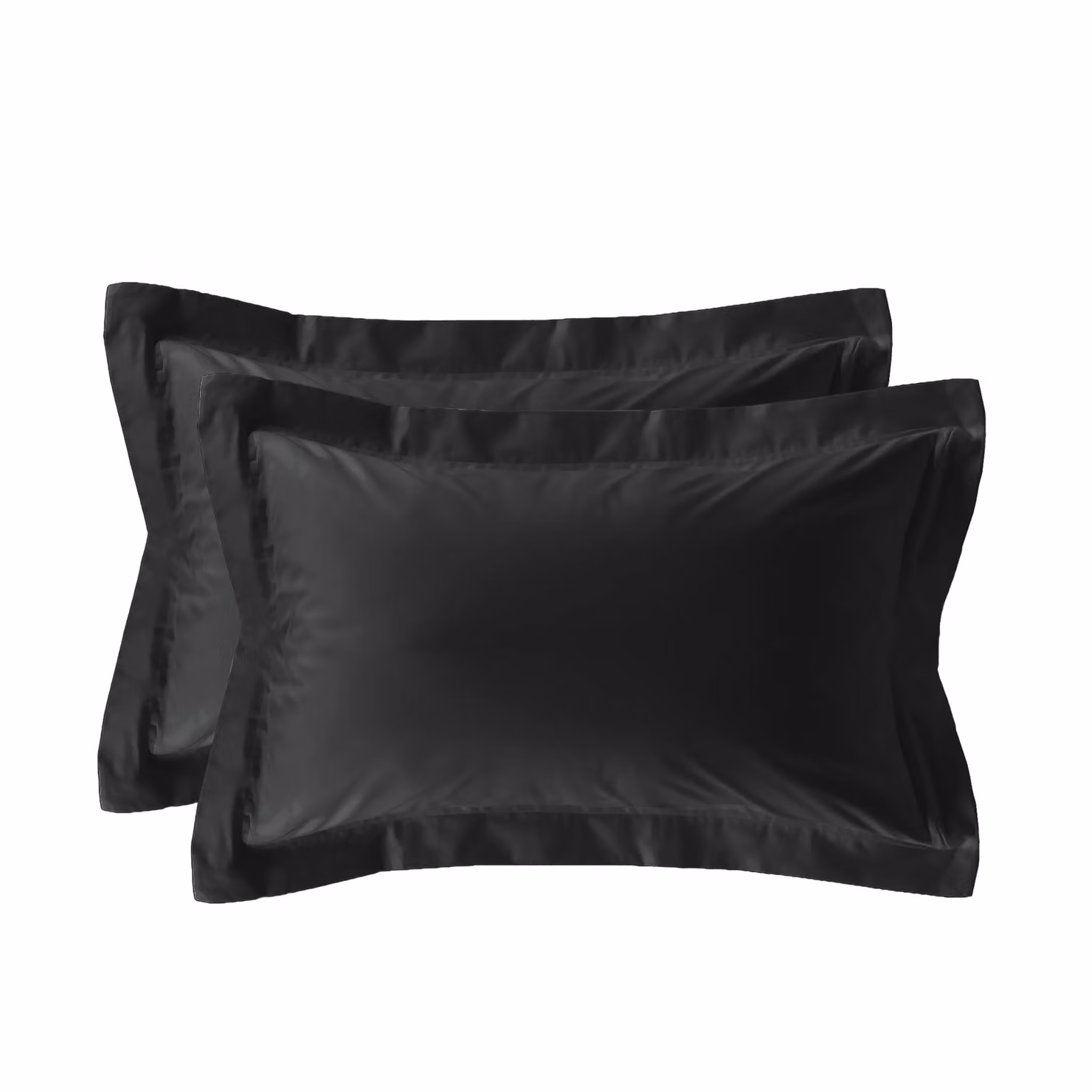 Snug City Luxury 200 Thread Count Cotton Pillowcase Pair in Black with Envelope Closure, W: 48 cm, H: 74 cm – 2