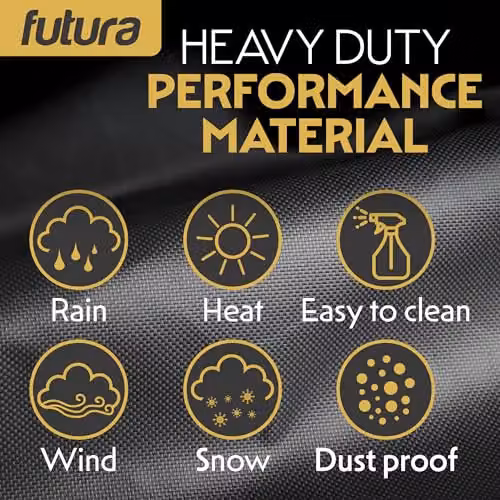 Futura Waterproof Rectangular Garden Furniture Cover in Black, 420D Oxford Fabric, W/D/H: 170 x 94 x 71 cm – 6