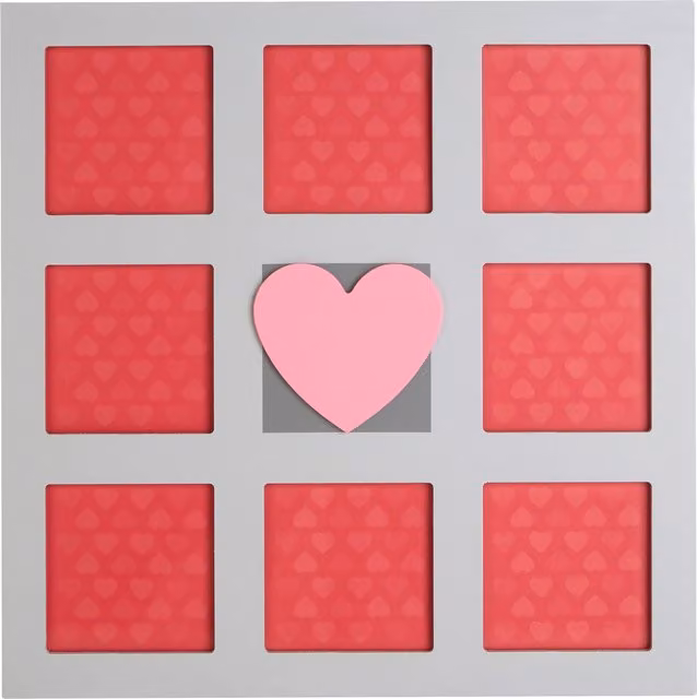 Orsina Interiors Premier Kids Heart Design Wall Photo Frame in Red and Pink