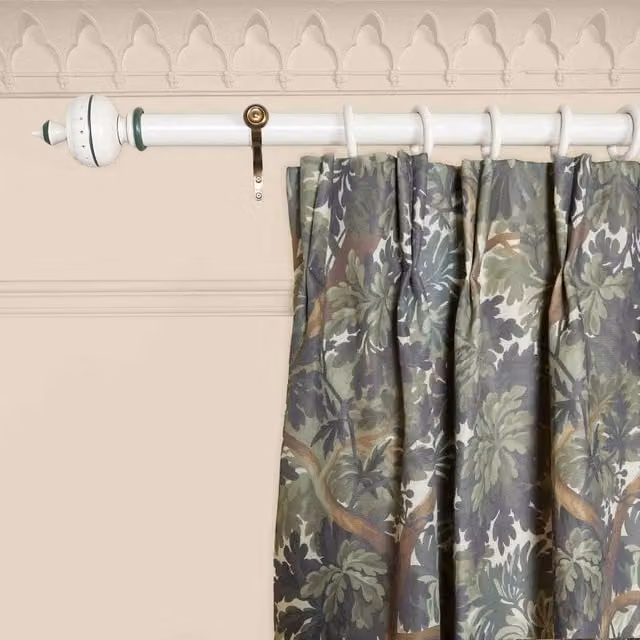 House of Hackney Green Floral Cotton Linen Opaque Fabric Panel Curtain