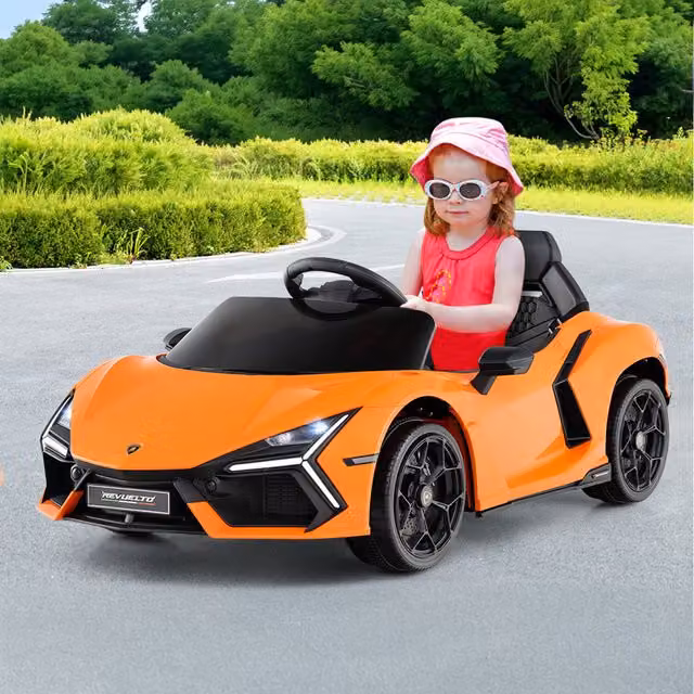 Costway Kids Electric Lamborghini Ride on Sports Car, Orange