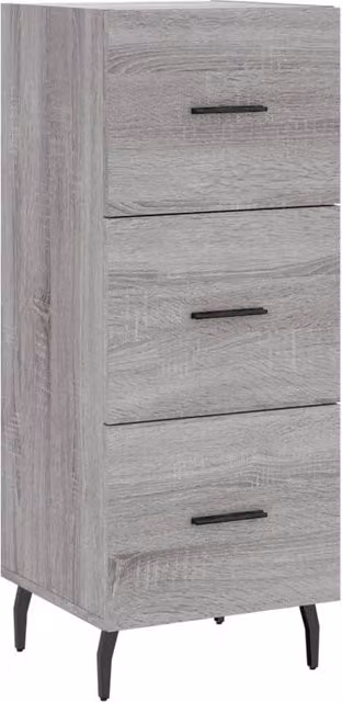 Berkfield Home Grey Sonoma Sideboard in Engineered Wood, W/D/H: 34.5 x 34.0 x 90.0 cm