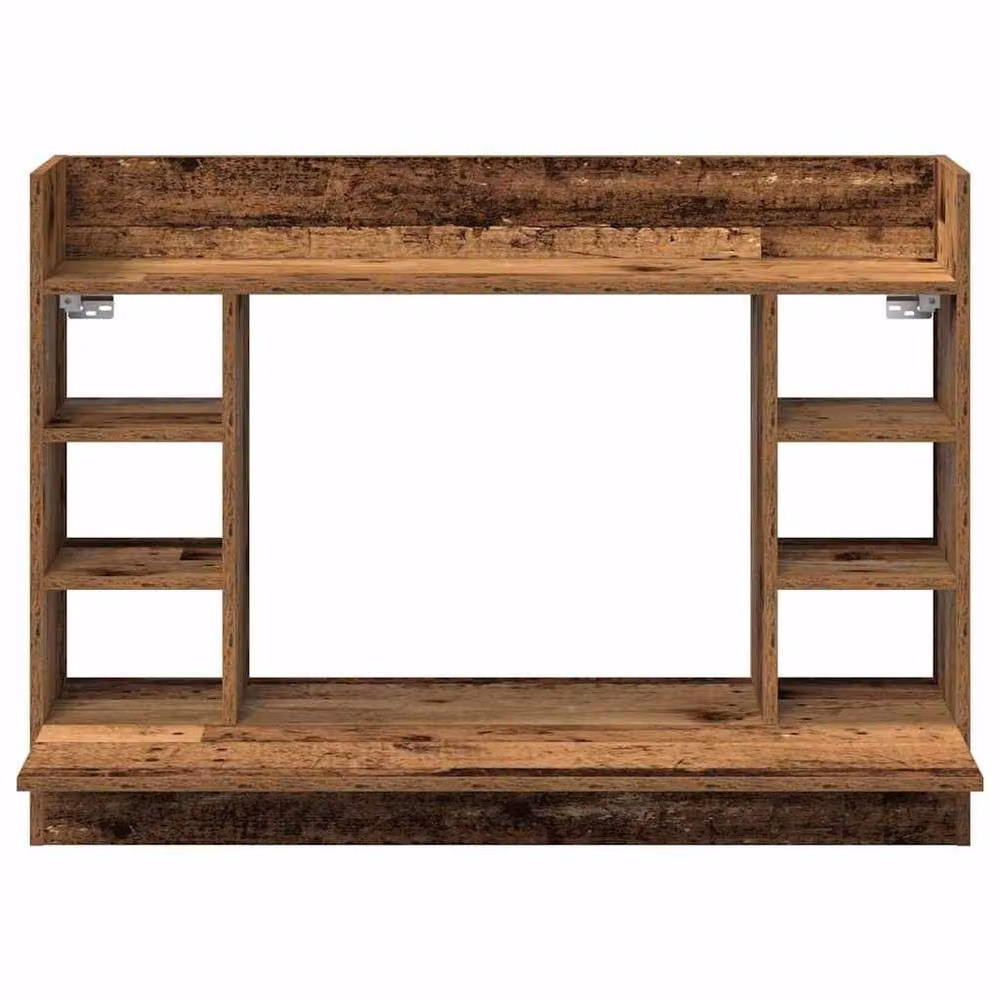 Berkfield Home Wall-Mounted Floating Computer Desk in Brown Old Wood, W/D/H: 105 x 48 x 75 cm – 4