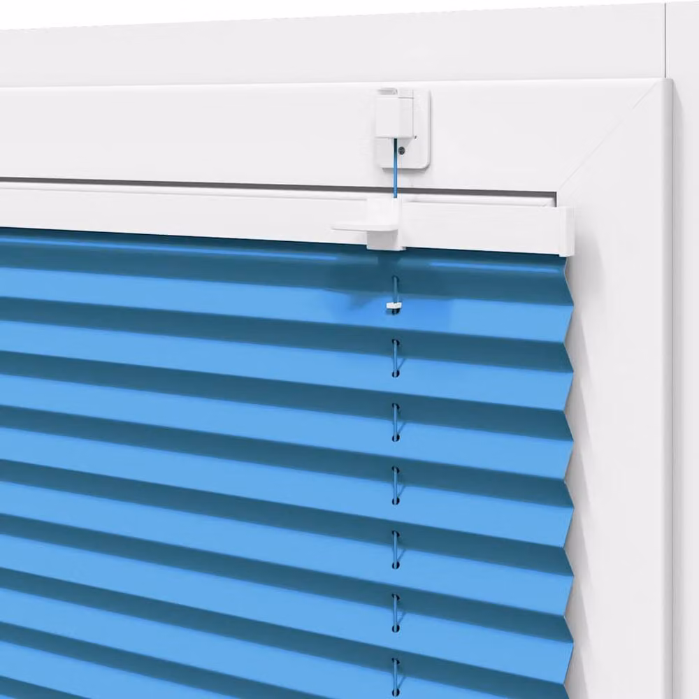 Berkfield Home Single Pleat Polyester Blind in Blue, W: 110 cm, H: 200 cm – 2