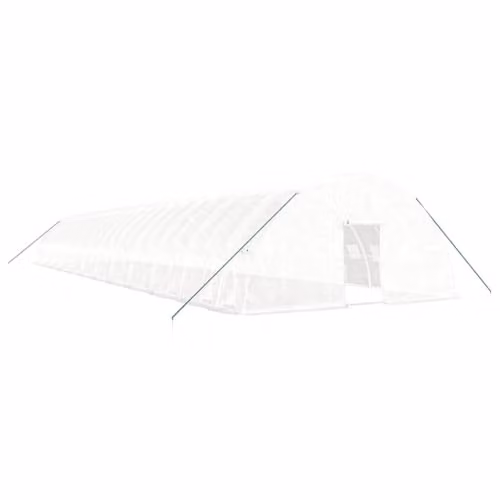 vidaXL White Steel Frame Greenhouse for Vegetable Gardens, W: 24 m, D: 6 m, H: 2.85 m – 1