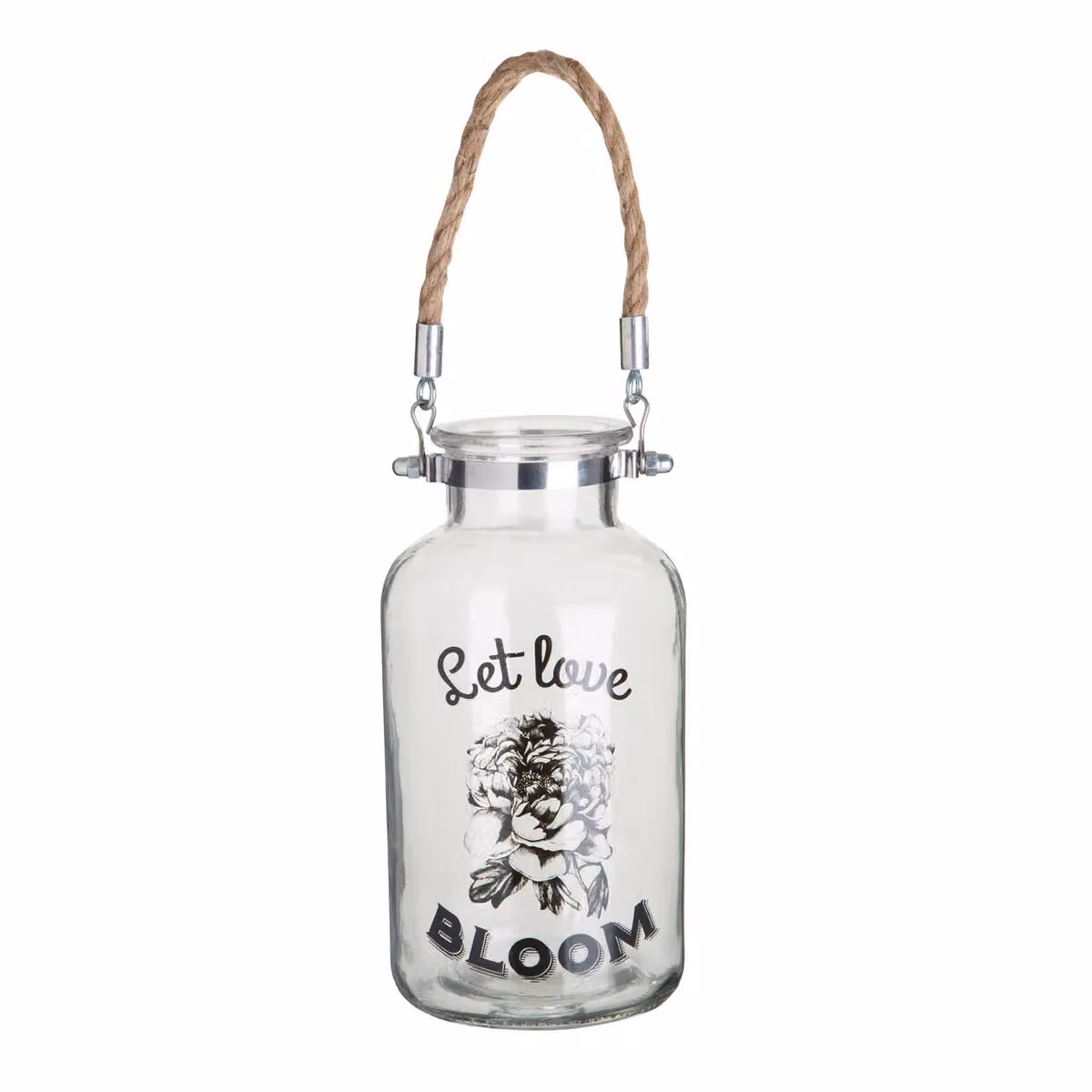 Orsina Elegant Bloom Glass Lantern in Transparent and Black, W/D/H: 20.0 x 11.0 x 11.0 cm – 3