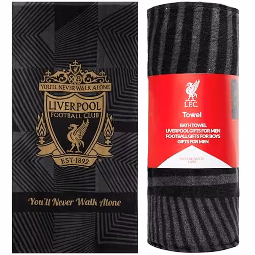 Liverpool F.C. Black Cotton Quick Dry Towel, W: 137 cm, H: 69 cm – 1