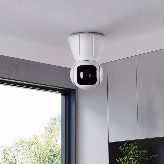 Komore White Smart Wi-Fi Security Camera with Communication Function