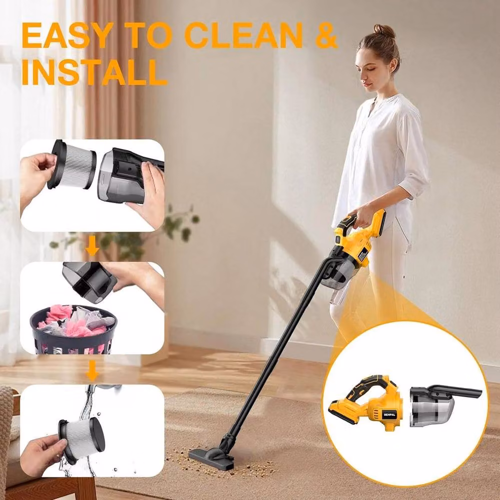 SPETLEK Cordless Bagless Upright Vacuum Cleaner in Yellow – 3