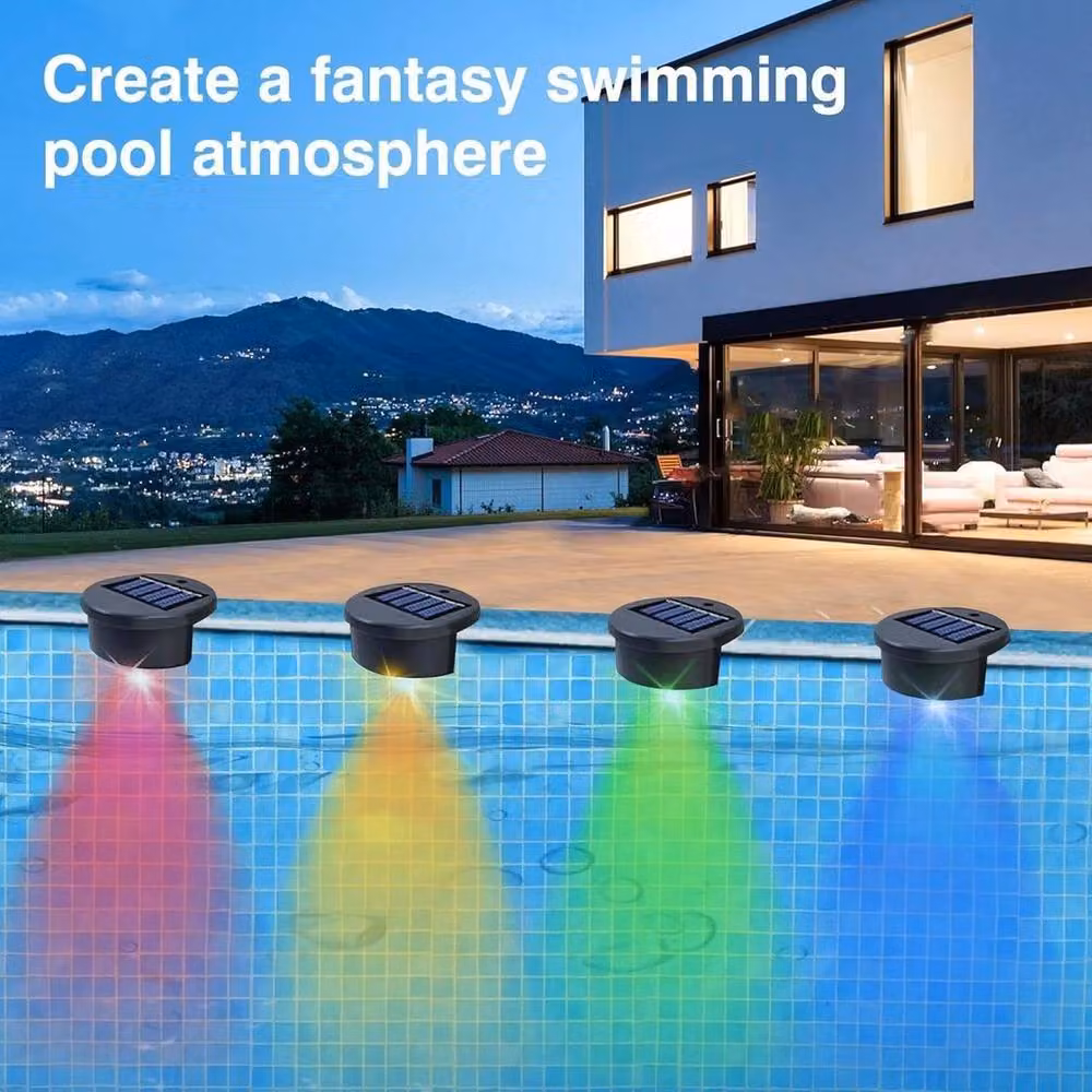 EONLION 8-Piece Solar Powered Multicolour LED Wall and Fence Lights in Black – 4