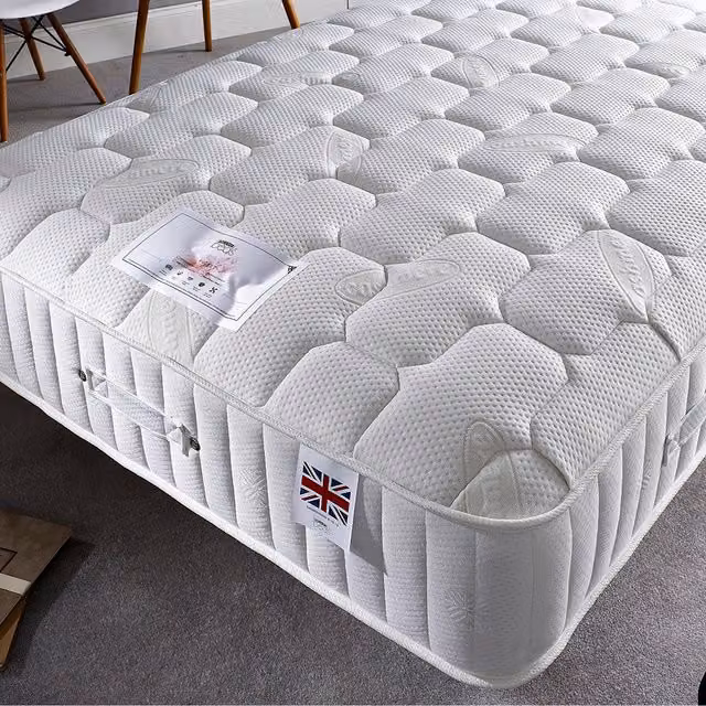 Somnior Beds Ltd Sovereign 3000 7 Zone Support Memory Foam Pocket Sprung Hybrid Mattress, White, W/D/H: 120 x 200 x 28 cm