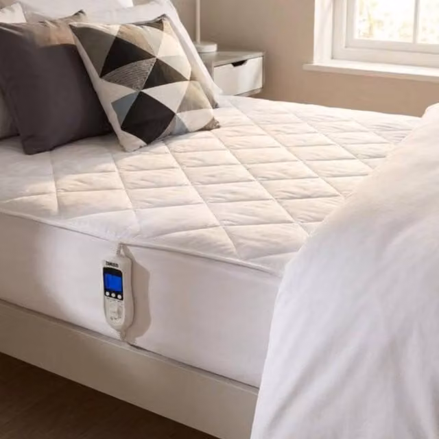 Garden Greatness Veloria Single Heated Bed Mattress Protector, White, W/D/H: 100 x 200 cm – 1